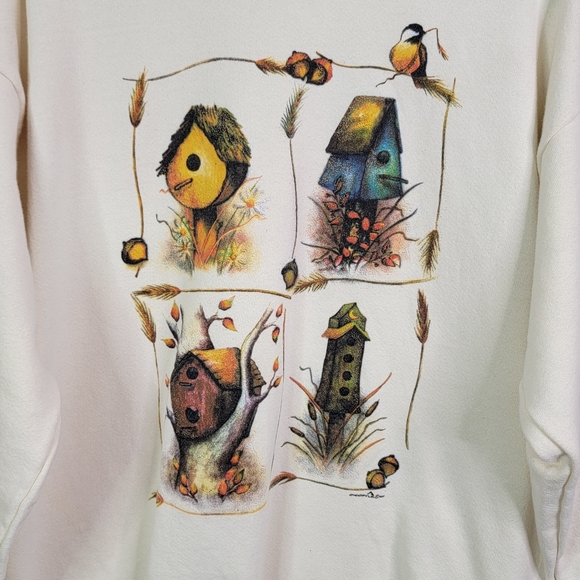 1997 Vintage Birdhouse Graphic Grandma Sweatshirt Crewneck Women's Size L - Picture 12 of 15